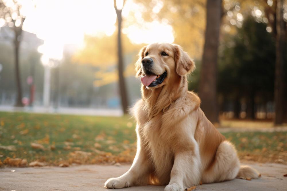 golden Retriever mit Seidenglatten Fell